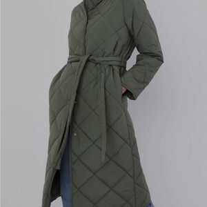 Forest Green Quilted Puffer Jacket